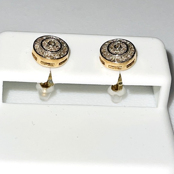 10k REAL Gold Natural REAL Diamond earring FREE Appraisal not plated not cz SALE - Picture 1 of 9